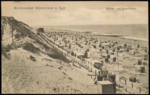 Ansichtskarte Westerland-Sylt Dünen und Südstrand 1926