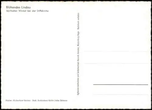 Ansichtskarte Lindau (Bodensee) Idyllischer Winkel bei der Stiftskirche 1960