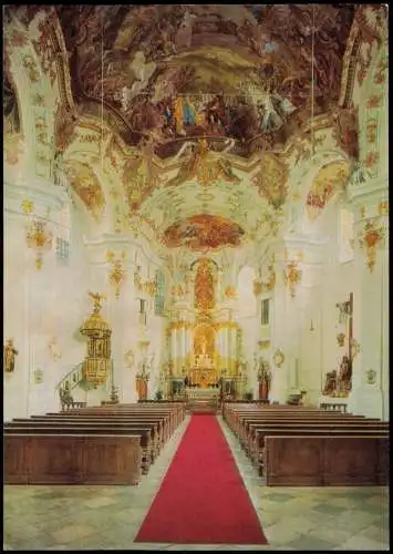 Frauenzell-Altusried Innenansicht PFARRKIRCHE FRAUENZELL Benediktinerabtei 1975