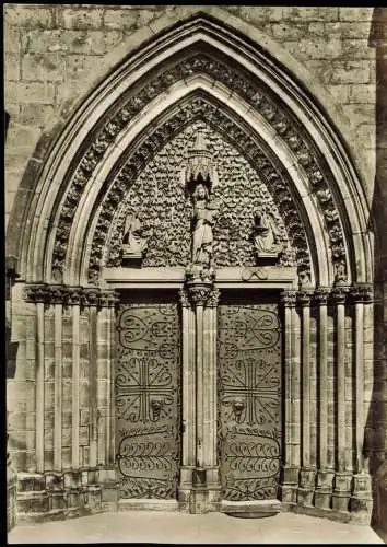 Ansichtskarte Marburg an der Lahn Elisabeth-Kirche West-Portal 1960