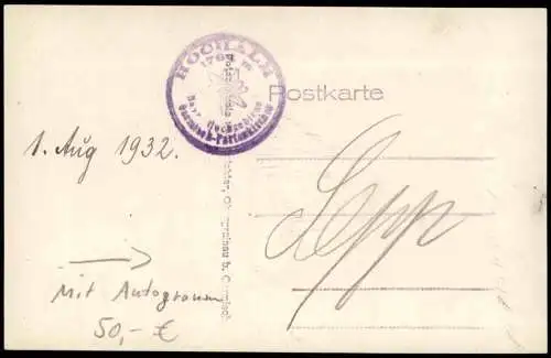 Ansichtskarte Garmisch-Partenkirchen KASA-Sepp beim Bier mit Autogramm 1931