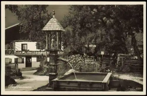 Ansichtskarte Obergrainau-Grainau Partie am Dorfbrunnen 1930