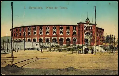 Postales Barcelona Plaza de Toros. 1914