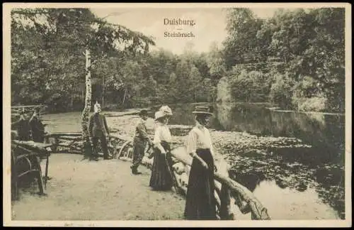 Ansichtskarte Duisburg Steinbruch. Frauen in feiner Kleidung 1911