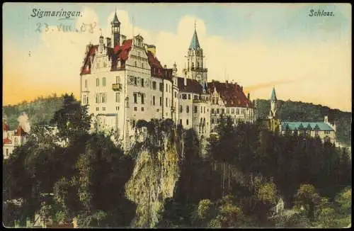 Ansichtskarte Sigmaringen Schloss - colorierte AK 1913