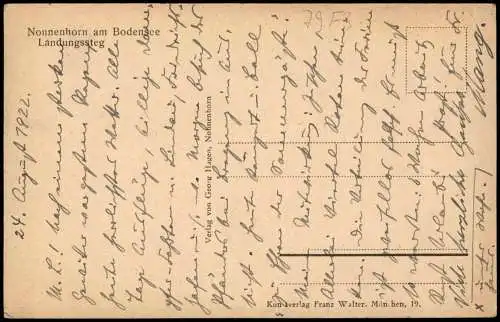 Ansichtskarte Nonnenhorn (Bodensee) Landungssteg - Stadt 1922