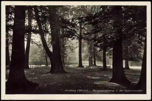 Ansichtskarte Arnsberg Morgenstimmung in der Kurpromenade 1934