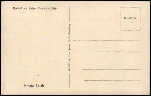 Ansichtskarte Krefeld Crefeld Kaiser-Friedrich-Hain - Pavillon 1919