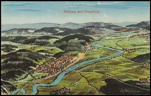 Ansichtskarte Nabburg Stadt und Umgebung Künstlerkarte Eugen Felle Isny 1912