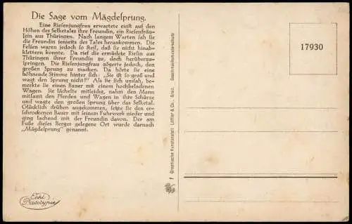 Mägdesprung-Harzgerode Die Sage junge Frauen Künstlerkarte 1928