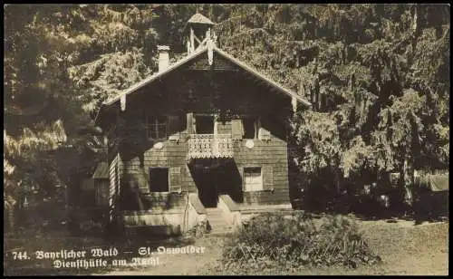 Ansichtskarte Zwiesel Bayrischer Wald Diensthütte am St. Oswalder Rachl 1927