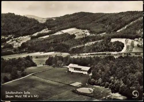 .Bayern Schullandheim Solla (Bayer. Wald) vom Flugzeug aus, Luftbild 1962