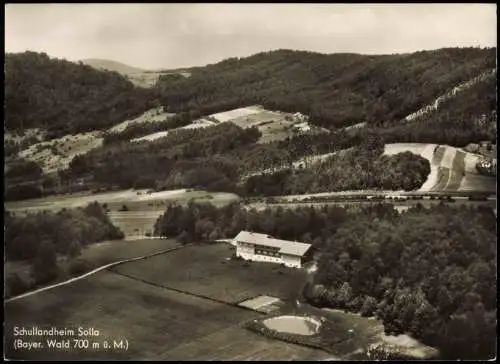 Solla-Thurmansbang Schullandheim Solla vom Flugzeug aus, Luftbild 1960