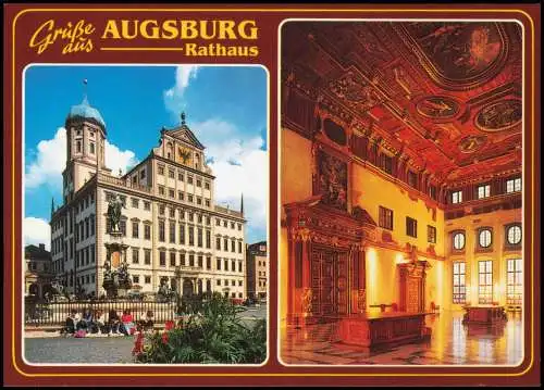 Ansichtskarte Augsburg Rathaus (Town Hall Building) 1990