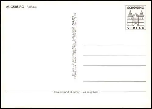 Ansichtskarte Augsburg Rathaus (Town Hall Building) 1990