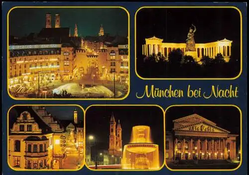 Ansichtskarte München Mehrbildkarte München bei Nacht xx 1988