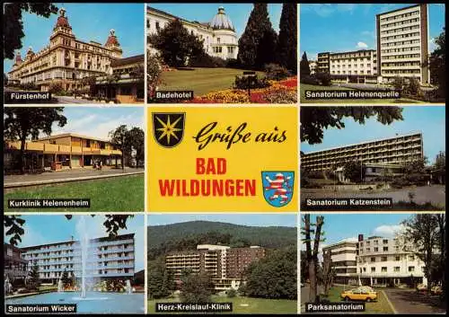 Bad Wildungen Mehrbildkarte mit Ortsansichten  Fürstenhof Badehotel uvm. 1988