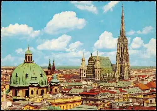 Ansichtskarte Wien Stephansdom, Stadt-Panorama 1970