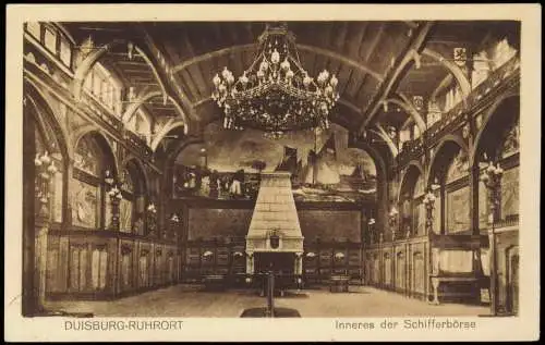 Ansichtskarte Ruhrort-Duisburg Inneres der Schifferbörse 1929