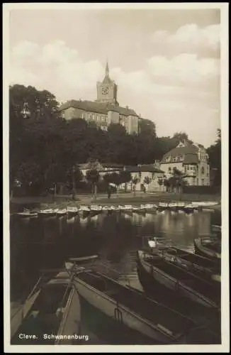 Ansichtskarte Kleve Bootsverleih Schwanenburg 1932