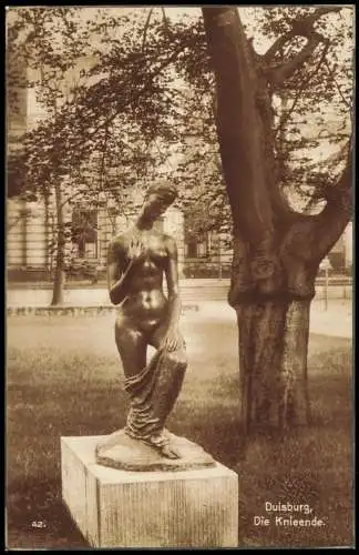 Ansichtskarte Duisburg Die Knieende. Statue - Fotokunst 1928