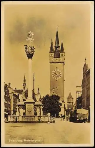 Ansichtskarte Straubing Theresienplatz LKW 1940