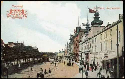 Ansichtskarte St. Pauli-Hamburg Reeperbahn, Ernst Drucker Theater 1914