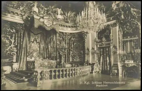 Ansichtskarte Chiemsee Herrenchiemsee Prachtbett. 1918