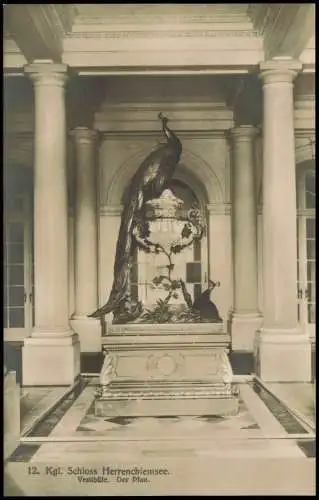 Ansichtskarte Chiemsee Herrenchiemsee Vestibüle. Der Pfau. 1918