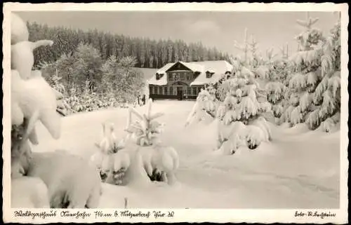 Ansichtskarte Sitzendorf Restaurant im Wald Winter 1935