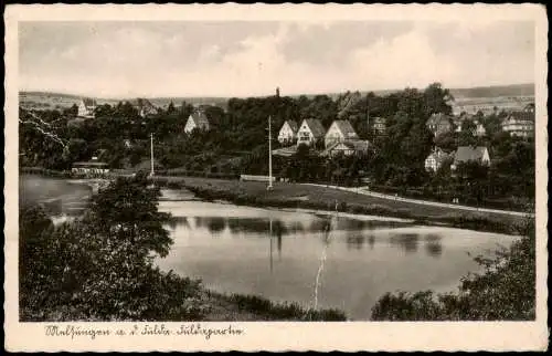 Ansichtskarte Melsungen Stadt und Fuldapartie 1944