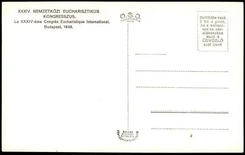 Budapest Le XXXIV-ème Congrès Eucharistique International. 2 1938