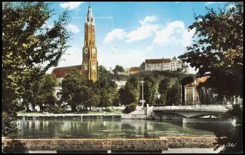 Ansichtskarte Landshut Burg Trausnitz Partie a. d. Isar 1967