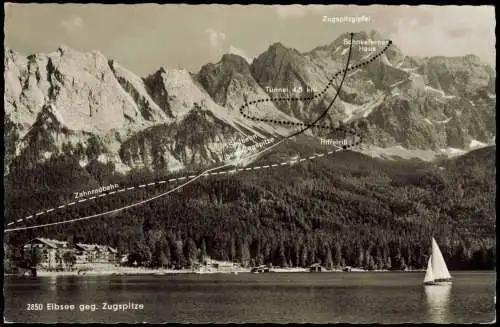 Ansichtskarte Garmisch-Partenkirchen Eibsee gegen Zugspitze 1963