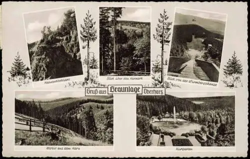 Braunlage Mehrbildkarte mit Orts- und Umlandansichten aus dem Oberharz 1955