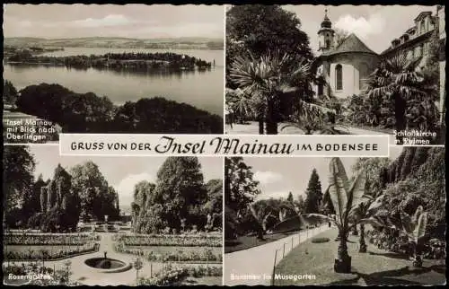 Insel Mainau-Konstanz Mehrbild-AK GRUSS VON DER Insel Mainau IM BODENSEE 1956