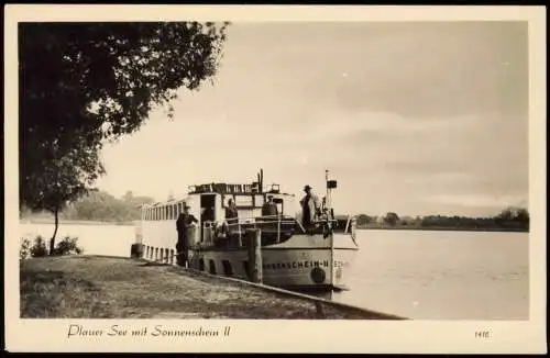 Ansichtskarte Plau (am See) Plauer See mit Fahrgastschiff Sonnenschein II 1960