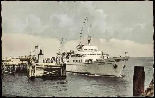 Ansichtskarte Cuxhaven Alte Liebe Schiff Wappen von Hamburg 1957