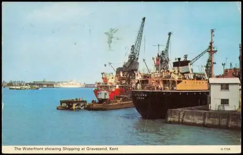 Postcard Gravesend (Kent) The Waterfront Hafen 1983