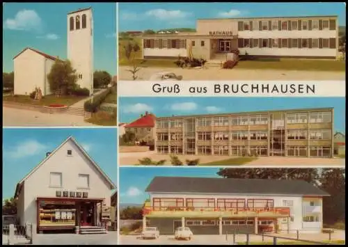 Bruchhausen Olsberg  Rathaus Kirche Schule Waldgaststätte Mehrbild-AK 1960