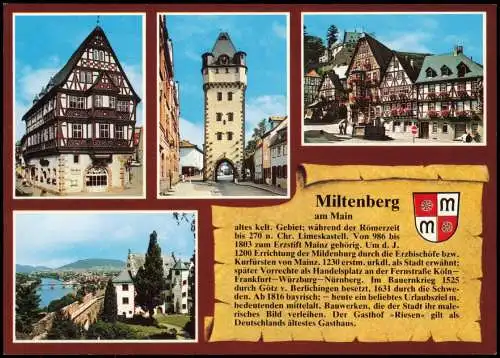 Miltenberg (Main) Mehrbildkarte mit Ortsansichten (Chronik-Karte) 1993