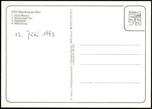Miltenberg (Main) Mehrbildkarte mit Ortsansichten (Chronik-Karte) 1993