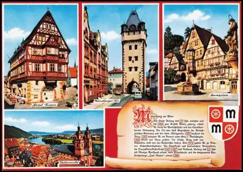 Miltenberg (Main) Mehrbildkarte mit 4 Ortsansichten (Chronik-Karte) 1993