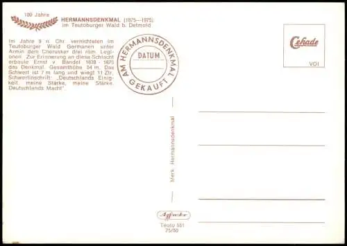 Ansichtskarte Hiddesen-Detmold Gruss vom HERMANNSDENKMAL (Mehrbildkarte) 1975