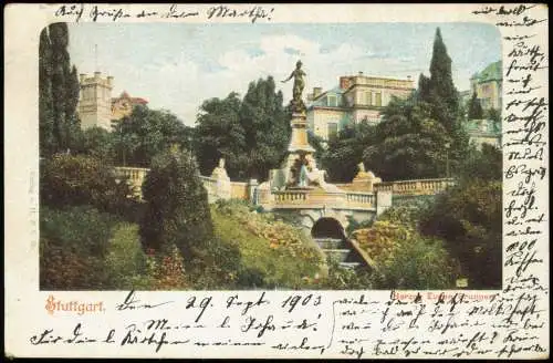 Ansichtskarte Stuttgart Herzog Eugen Brunnen 1903