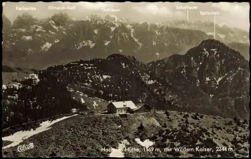 Ansichtskarte .Bayern Hochries-Hütte, 1569 m, mit Wildem Kaiser 1974