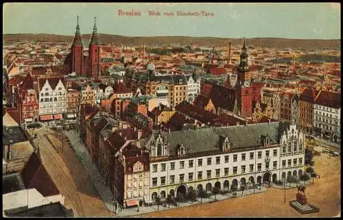 Postcard Breslau Wrocław Blick vom Elisabeth-Turm 1913