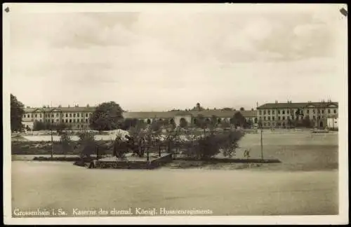 Ansichtskarte Großenhain Kaserne des ehemal. Königl. Husarenregiments 1938