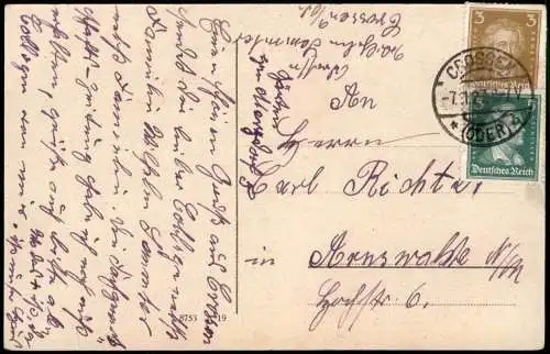 Postcard Crossen an der Oder Krosno Odrzańskie Berglehne 1927