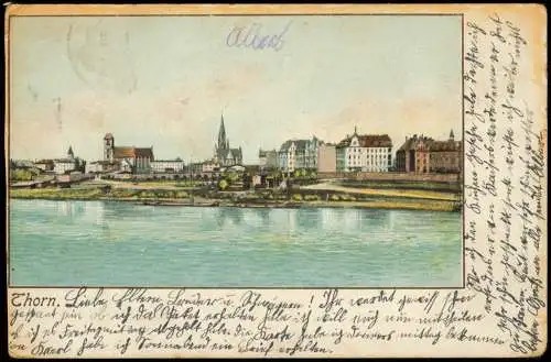 Postcard Thorn Toruń Totale Künstlerkarte 1908